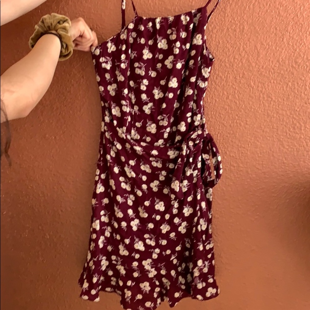 Purple wrap dress